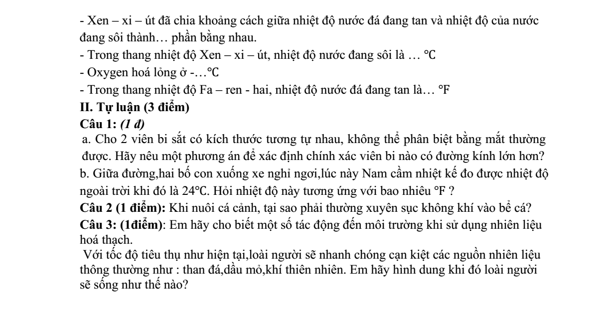 Đề thi Giữa kì 1 KHTN 6 năm 2024-2025 trường THCS Phúc Lợi (Hà Nội)
