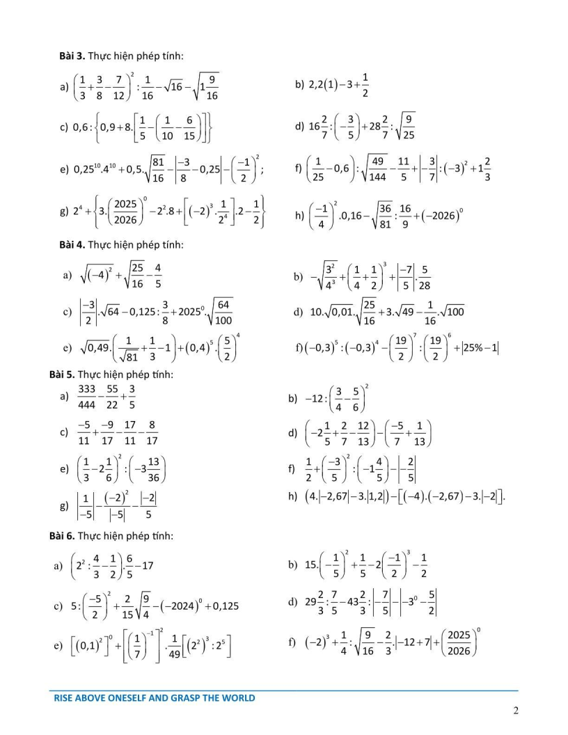 Đề cương ôn tập Học kì 1 Toán 7 Hệ thống Giáo dục Archimedes School năm 2025-2026