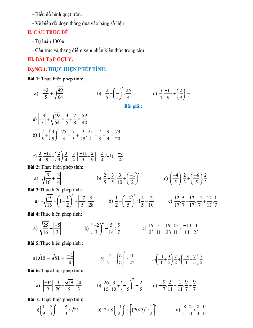 Đề cương ôn tập Học kì 1 Toán 7 THCS Hoàng Hoa Thám năm 2025-2026