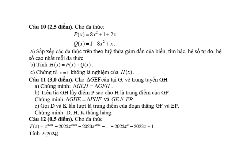 Đề cương ôn tập Học kì 2 Toán 7 trường THCS Nguyễn Bỉnh Khiêm (Hà Nội) năm 2025-2026