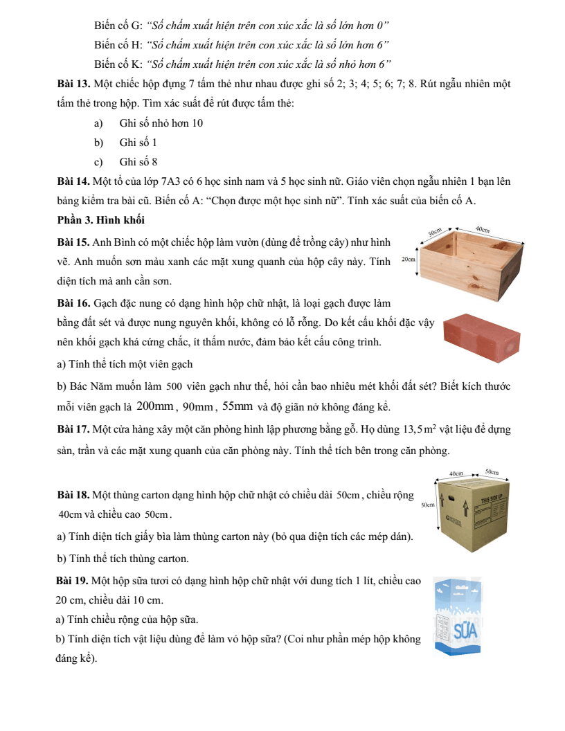 Đề cương ôn tập Học kì 2 Toán 7 trường THCS Thành Công (Hà Nội) năm 2025-2026