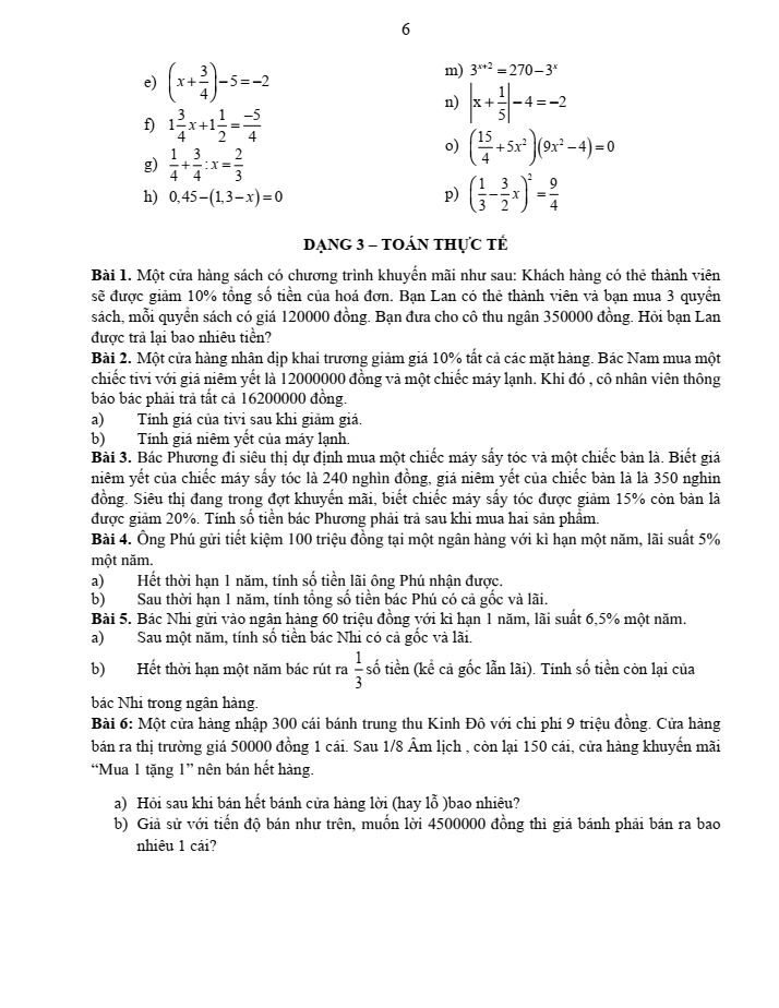 Đề cương ôn tập Giữa kì 1 Toán 7 trường THCS Tô Hoàng năm 2025-2026