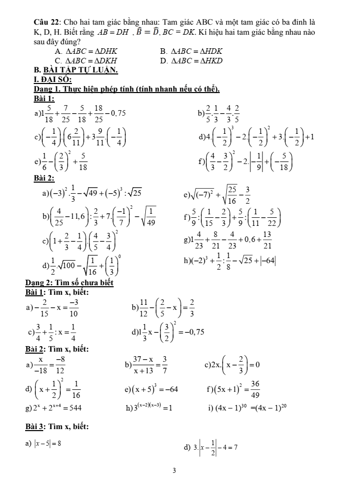 Đề cương ôn tập Học kì 1 Toán 7 trường THCS Lê Quý Đôn năm 2024-2025