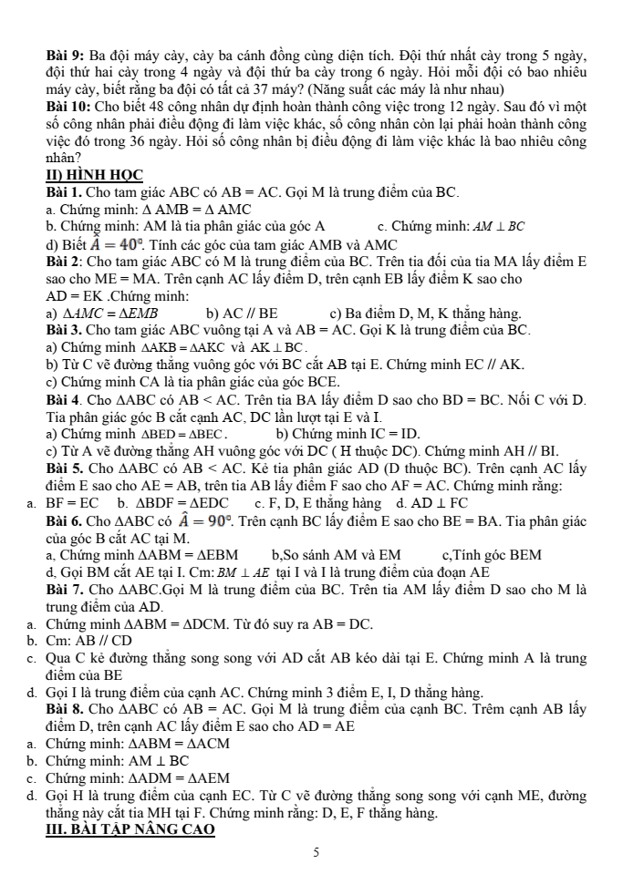 Đề cương ôn tập Học kì 1 Toán 7 trường THCS Lê Quý Đôn năm 2024-2025