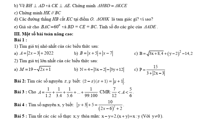 Đề cương ôn tập Học kì 1 Toán 7 trường THCS Thăng Long năm 2024-2025