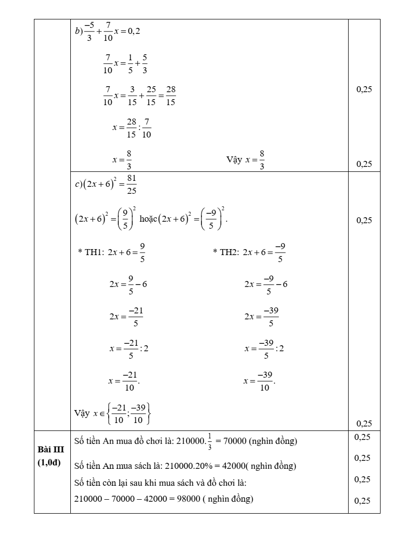 Đề thi Giữa kì 1 Toán 7 THCS Phúc Hòa năm 2025-2026