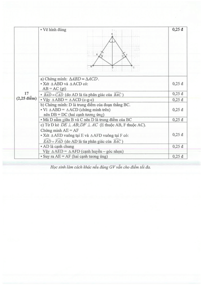 Đề thi Giữa kì 2 Toán 7 trường THCS Chu Văn An (Bình Dương) năm 2024-2025