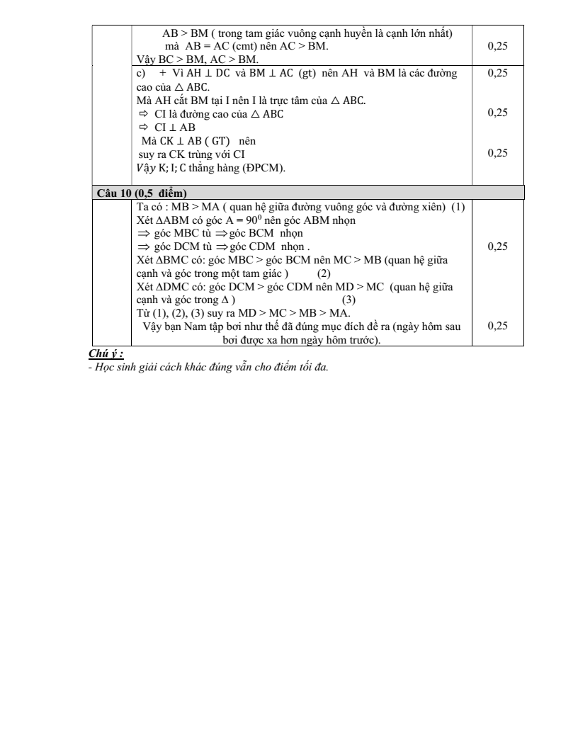 Đề thi Giữa kì 2 Toán 7 trường THCS Nội Duệ (Bắc Ninh) năm 2024-2025