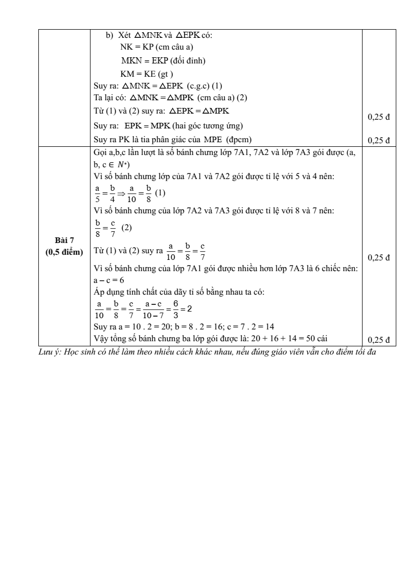 Đề thi Giữa kì 2 Toán 7 trường THCS Phước Bửu (TP HCM) năm 2025-2026