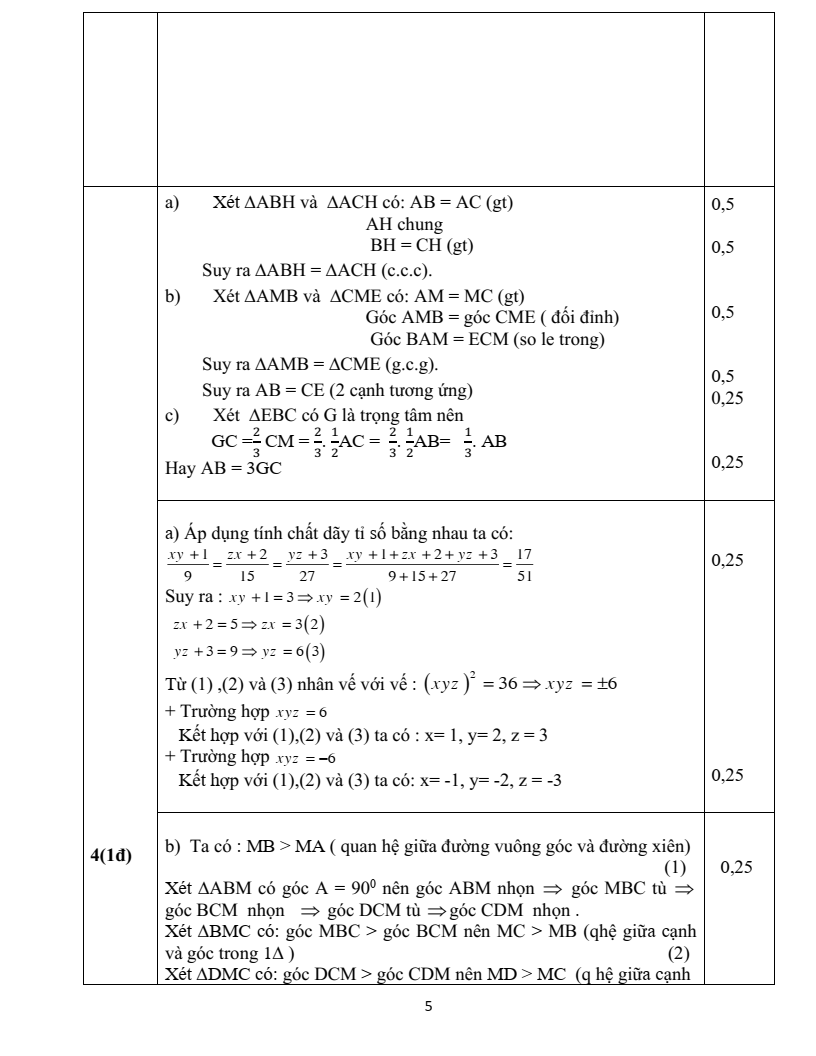 Đề thi Giữa kì 2 Toán 7 trường THCS Quỳnh Xuân (Nghệ An) năm 2023-2024