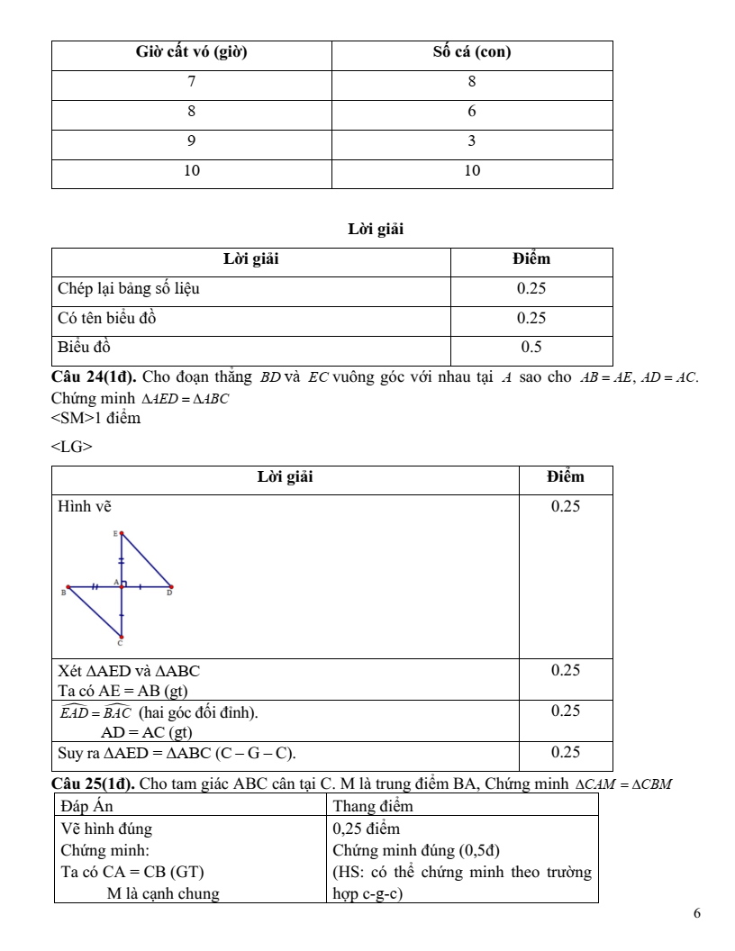 Đề thi Giữa kì 2 Toán 7 trường THCS&THPT Vàm Đình (Cà Mau) năm 2023-2024