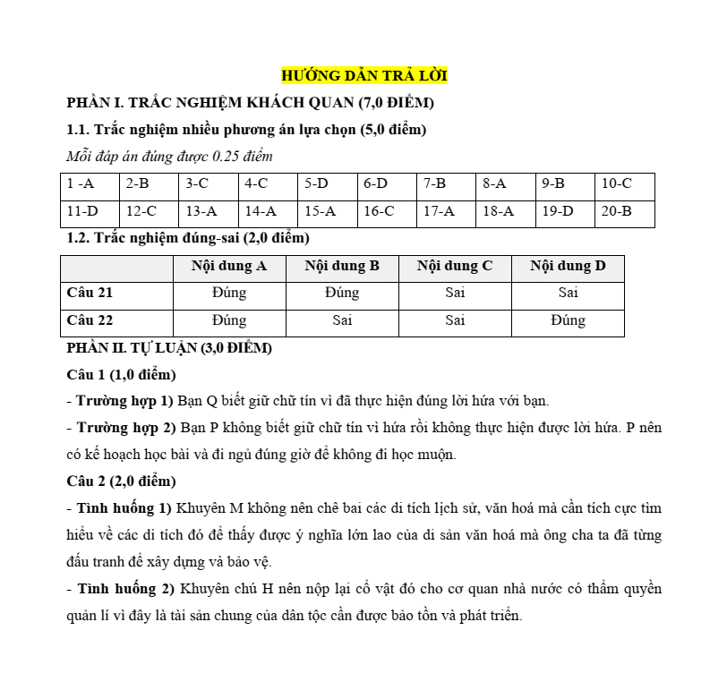 3 Đề thi Học kì 1 GDCD 7 Cánh diều (có đáp án, cấu trúc mới) | Đề thi Giáo dục công dân 7