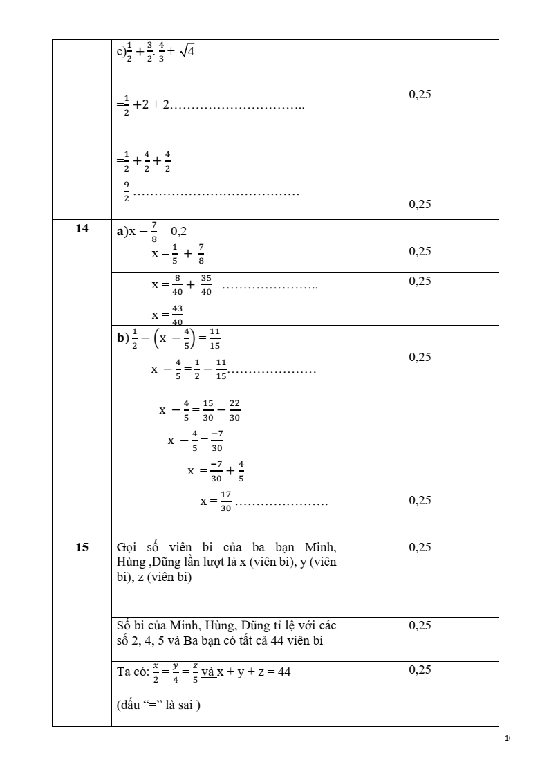 Đề thi Học kì 1 Toán 7 trường THCS An Điền (Tp. HCM) năm 2025-2026