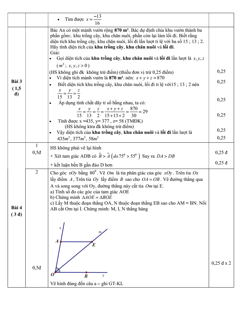 Đề thi Học kì 1 Toán 7 trường THCS Lê Ngọc Hân (Hà Nội) năm 2025-2026