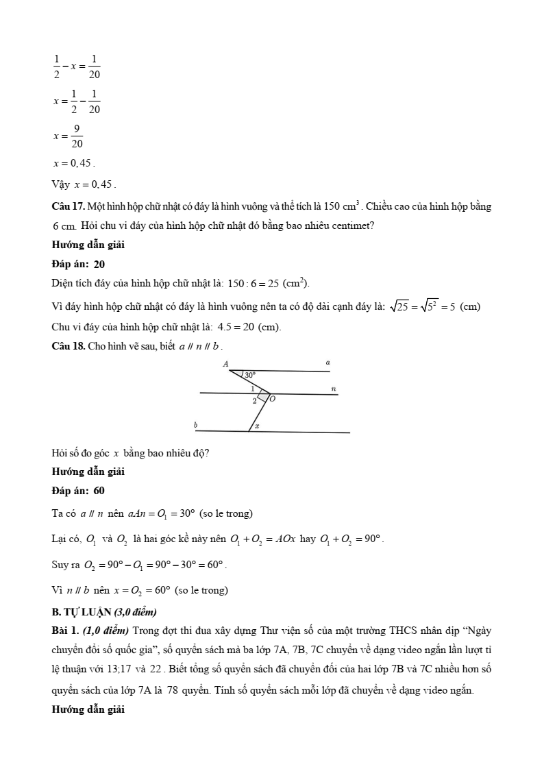 32 Đề thi Cuối kì 1 Toán 7 Cánh diều năm 2025 (có đáp án)