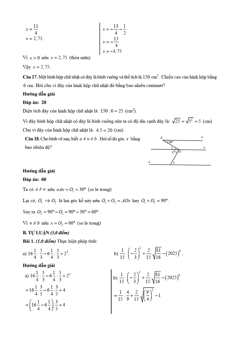 26 Đề thi Cuối kì 1 Toán 7 Chân trời sáng tạo năm 2025 (có đáp án)