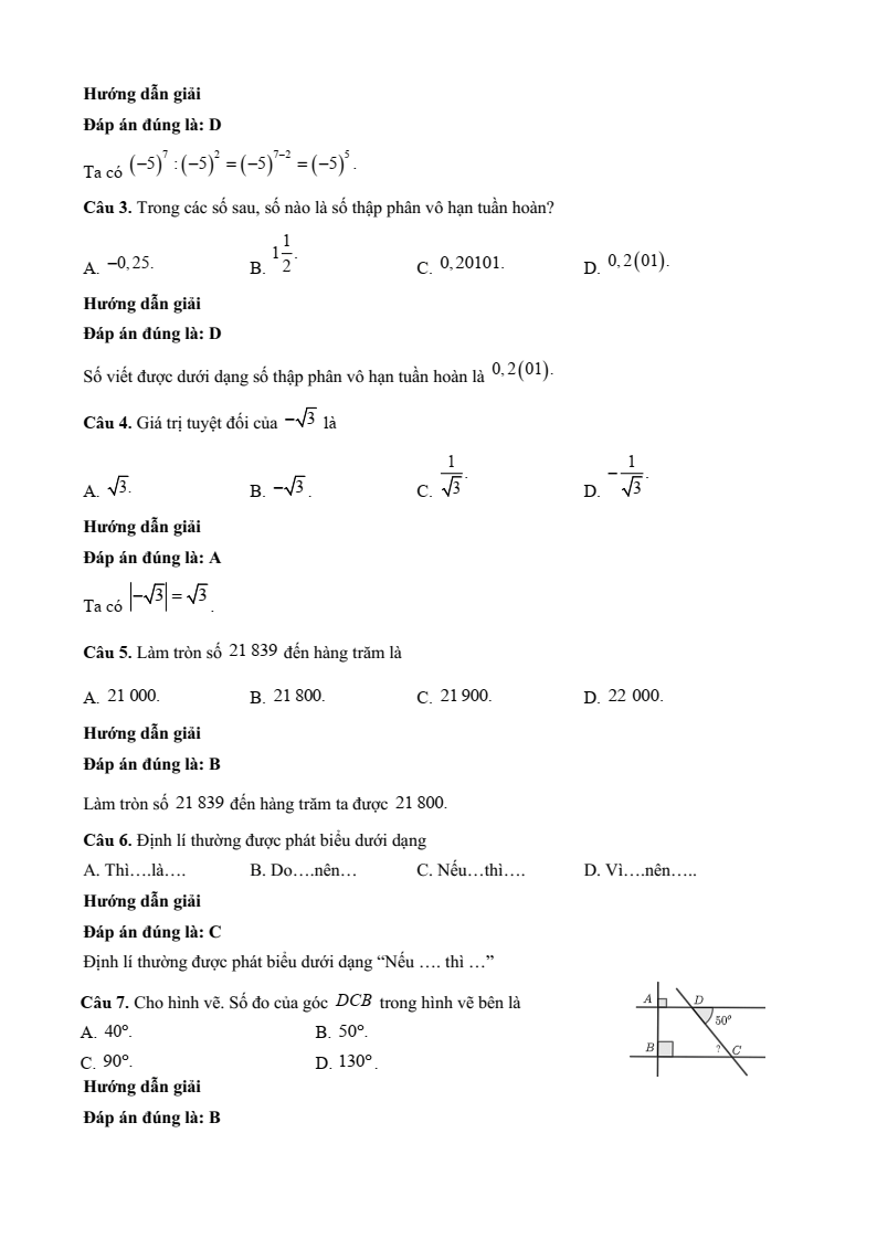 32 Đề thi Cuối kì 1 Toán 7 Kết nối tri thức (có đáp án, cấu trúc mới)