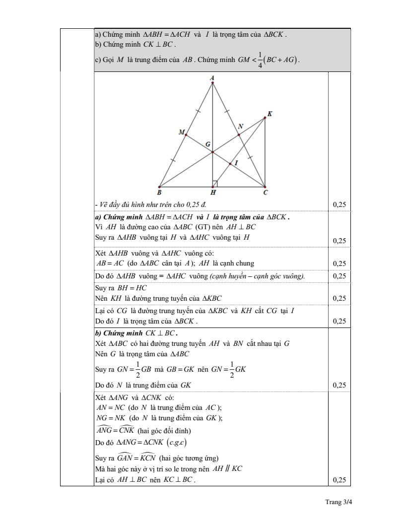 Đề thi Học kì 2 Toán 7 phòng GD&ĐT Giao Thủy (Nam Định) năm 2024-2025