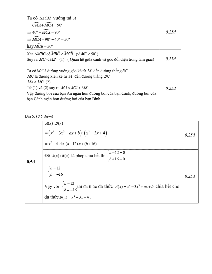 Đề thi Học kì 2 Toán 7 phòng GD&ĐT Trực Ninh (Nam Định) năm 2024-2025