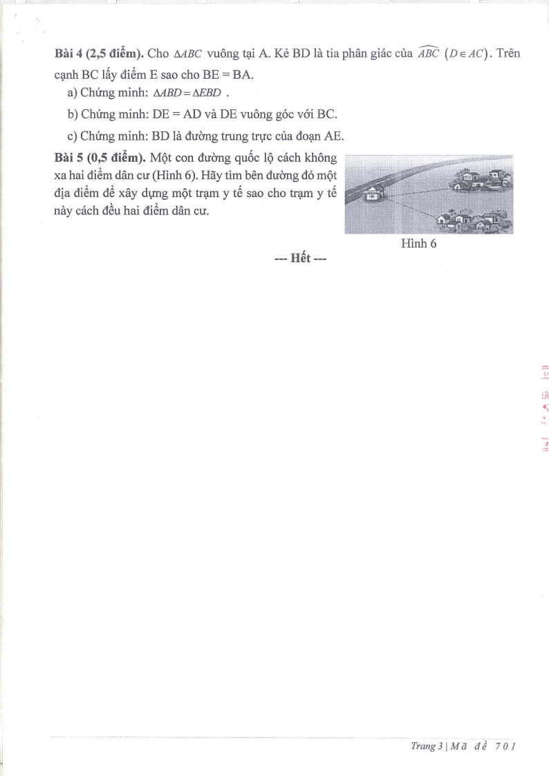 Đề thi Học kì 2 Toán 7 trường THCS Phúc Đồng (Hà Nội) năm 2024-2025