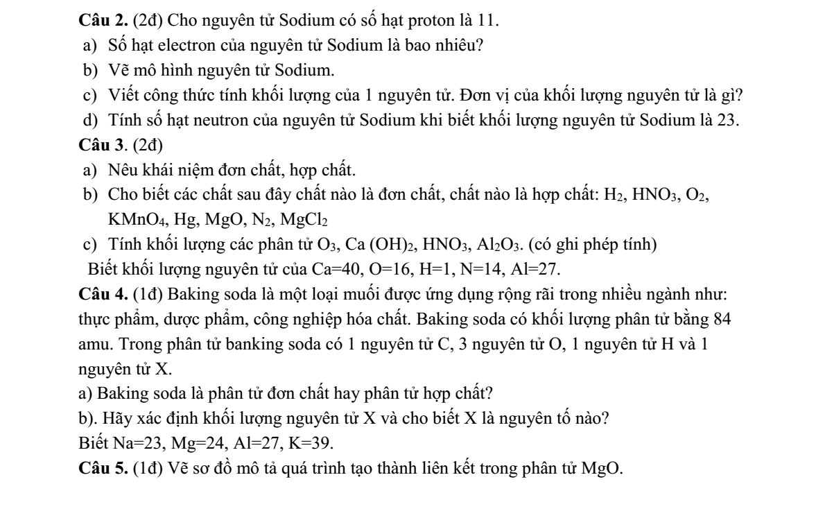 Đề thi Giữa kì 1 KHTN 7 năm 2025-2026 trường THCS Lý Thường Kiệt (Tp.HCM)