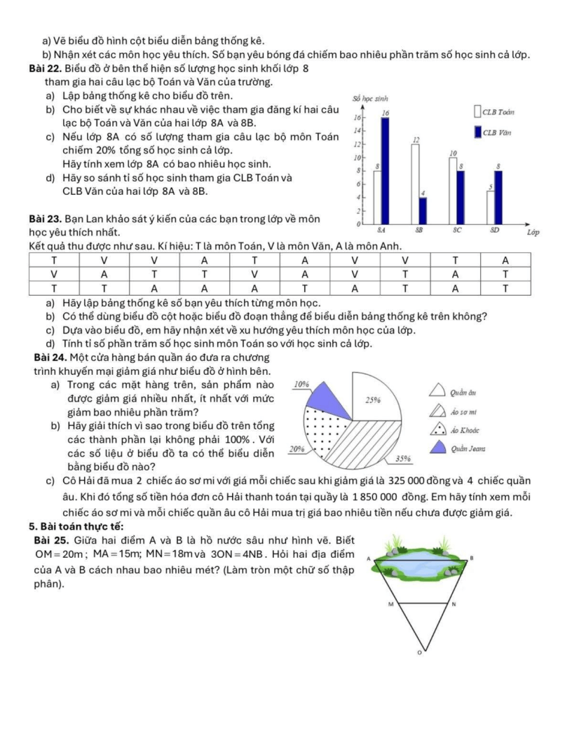 Đề cương ôn tập Học kì 1 Toán 8 Hệ thống Giáo dục Archimedes School năm 2025-2026