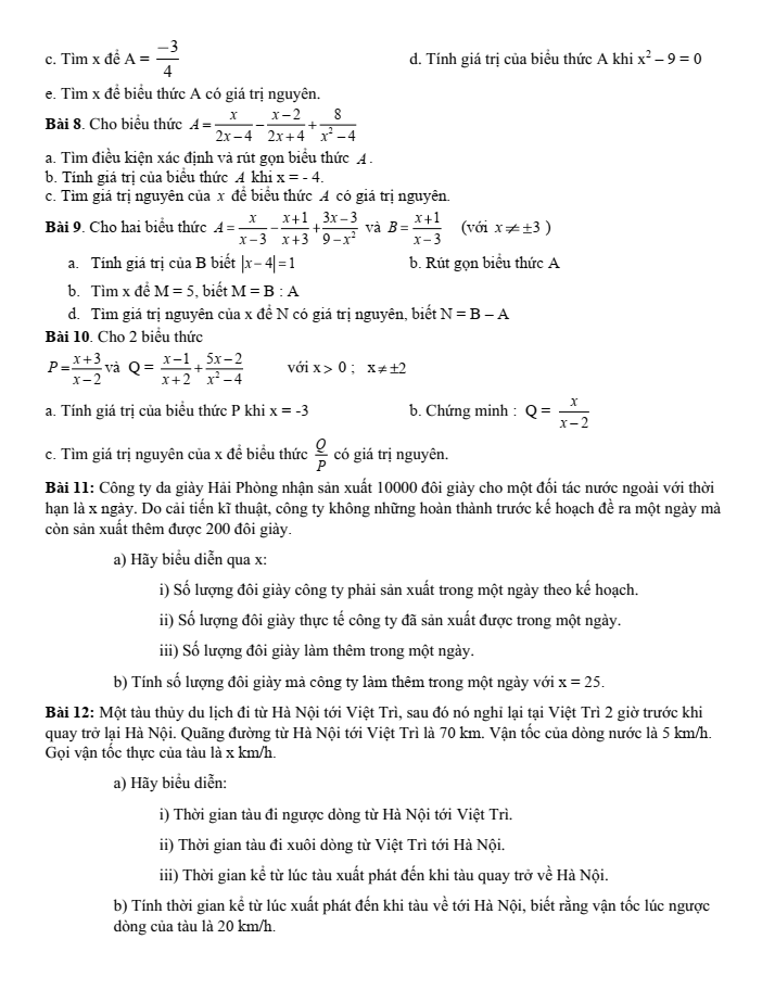 Đề cương ôn tập Giữa kì 2 Toán 8 trường THCS Thăng Long năm 2024-2025