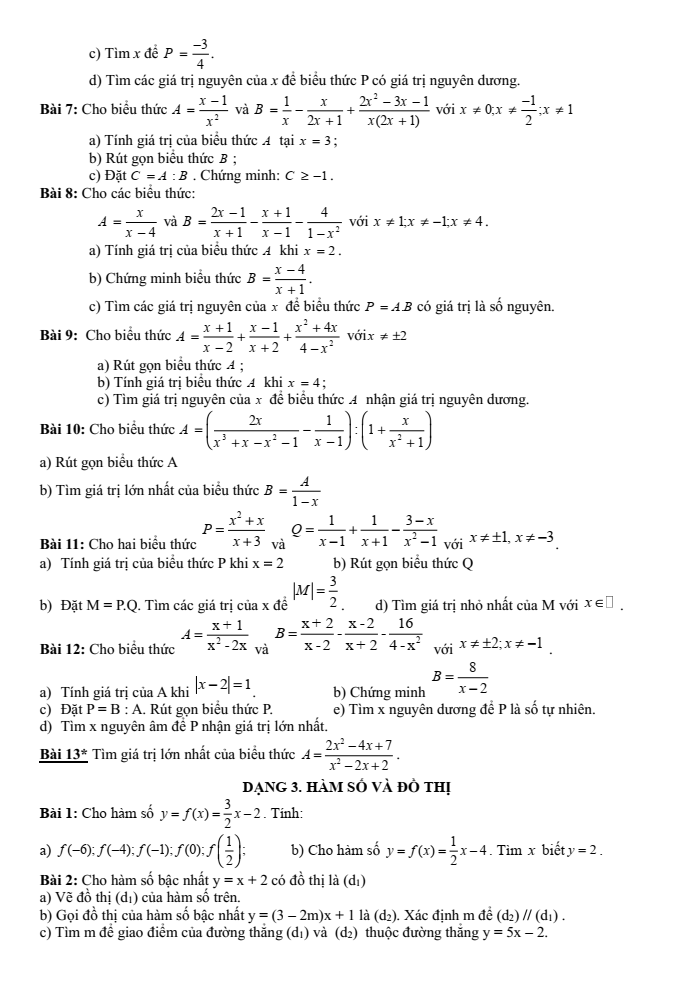 Đề cương ôn tập Học kì 2 Toán 8 trường THCS Phú Thị năm 2024-2025