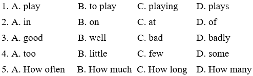 Đề thi Giữa học kì 1 Tiếng Anh lớp 8 mới có đáp án (Đề 2)