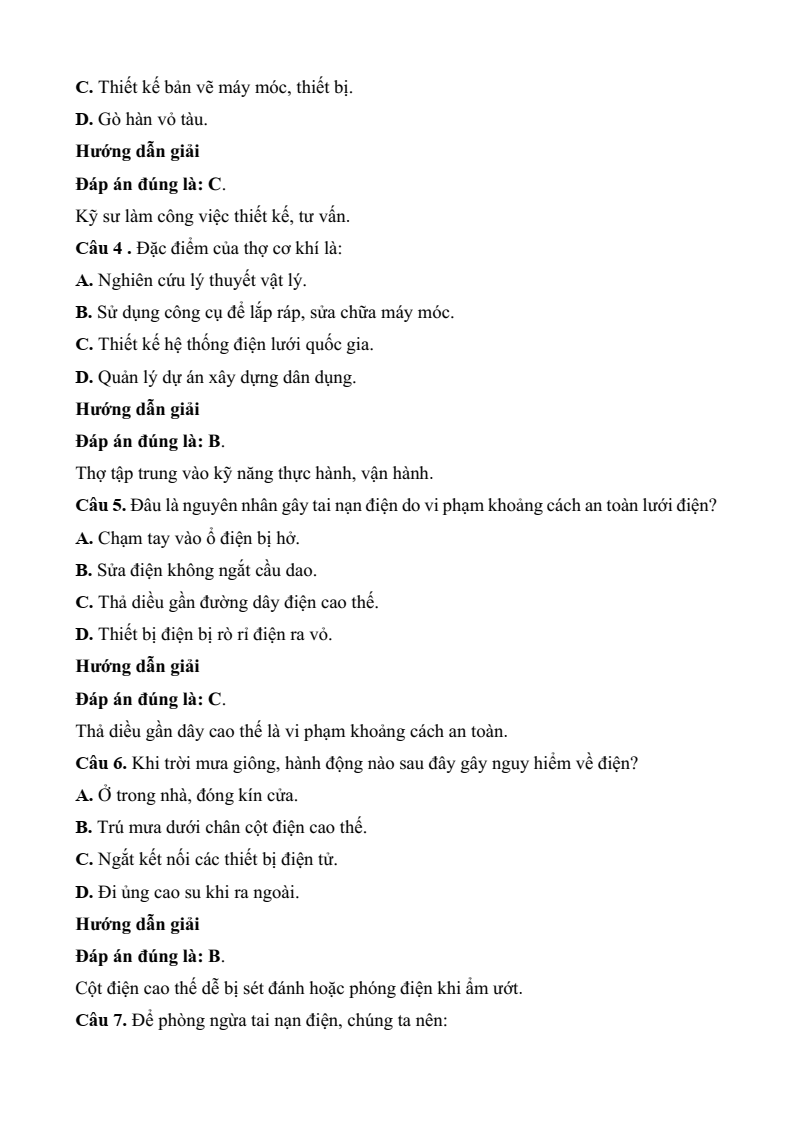 4 Đề thi Giữa kì 2 Công nghệ 8 Kết nối tri thức (cấu trúc mới, có đáp án)