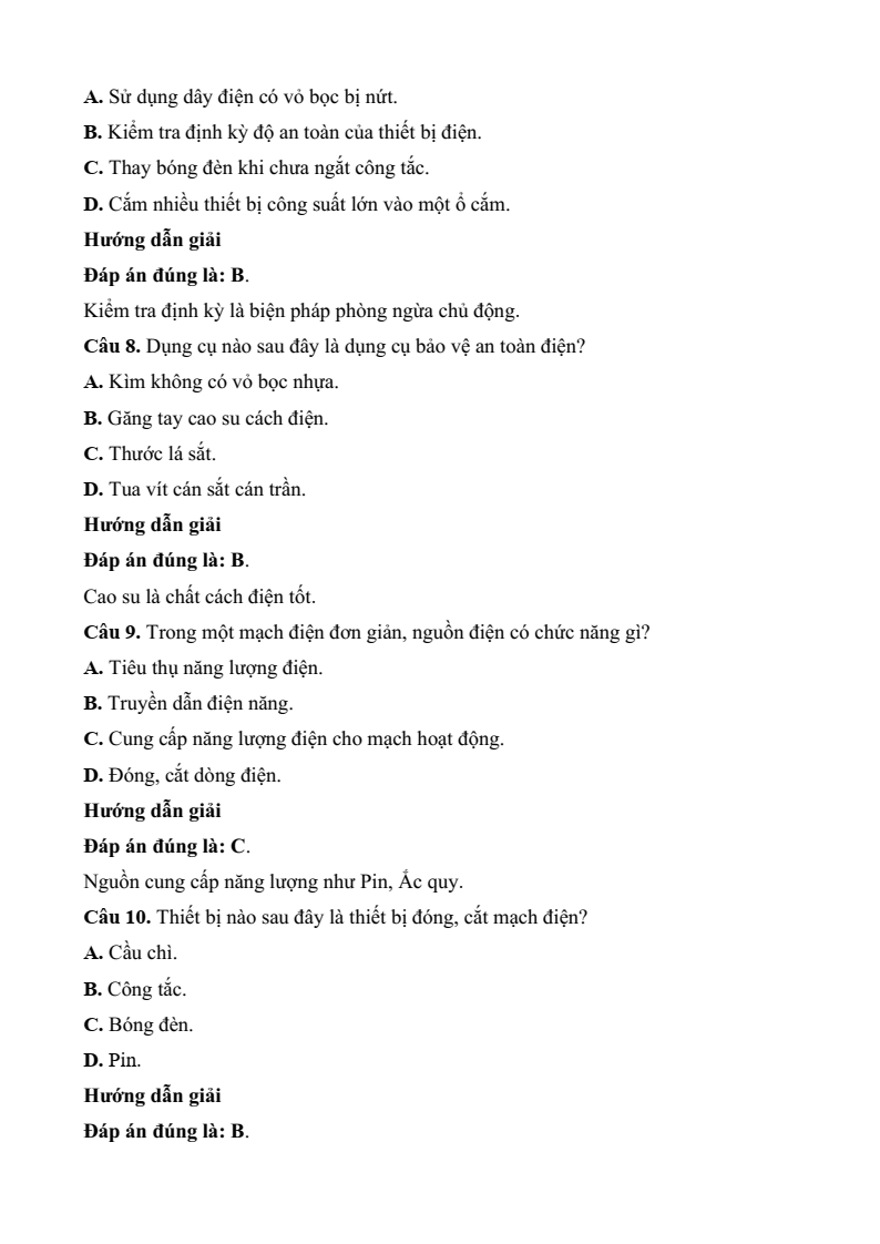 4 Đề thi Giữa kì 2 Công nghệ 8 Kết nối tri thức (cấu trúc mới, có đáp án)