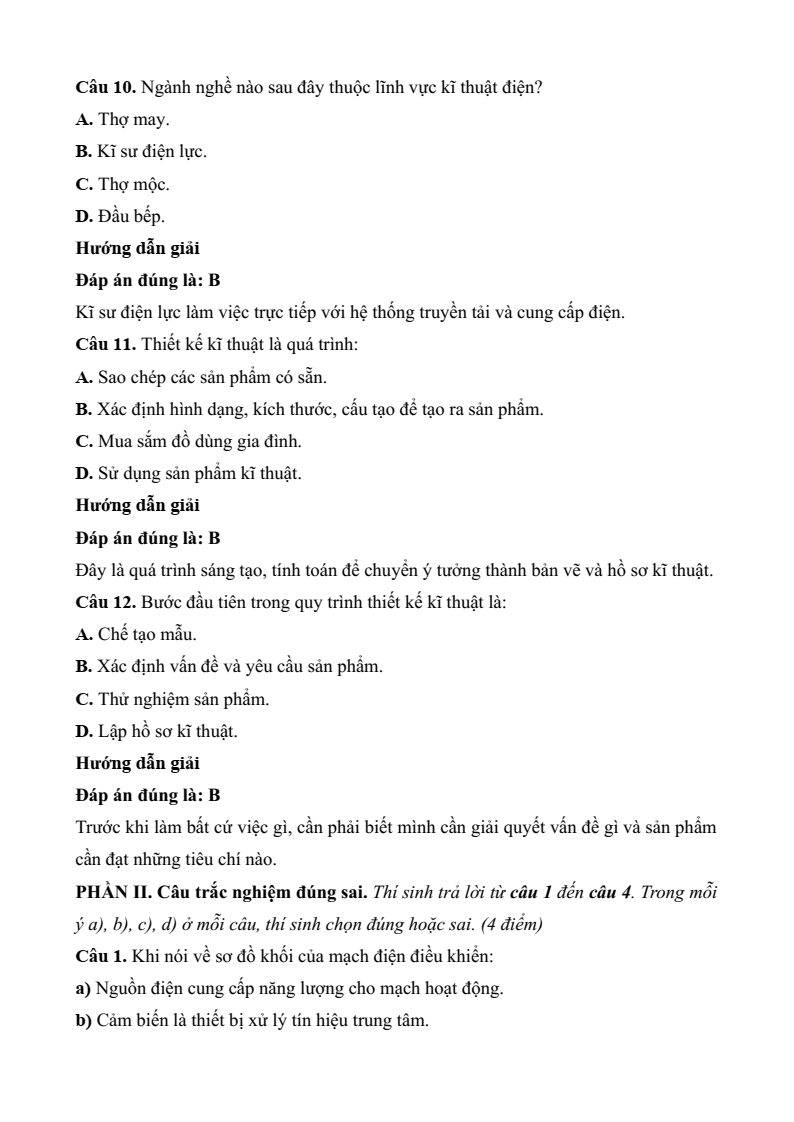 5 Đề thi Học kì 2 Công nghệ 8 Kết nối tri thức (cấu trúc mới, có đáp án)