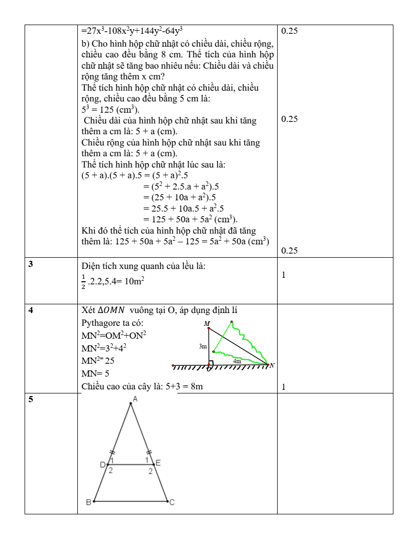 Đề thi Giữa kì 1 Toán 8 THCS Phú Lợi năm 2025-2026