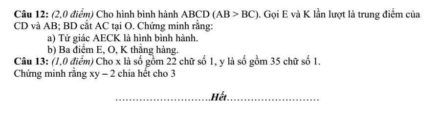 Đề thi Giữa kì 1 Toán 8 năm 2024-2025 trường THCS Thị trấn Cái Rồng (Quảng Ninh)