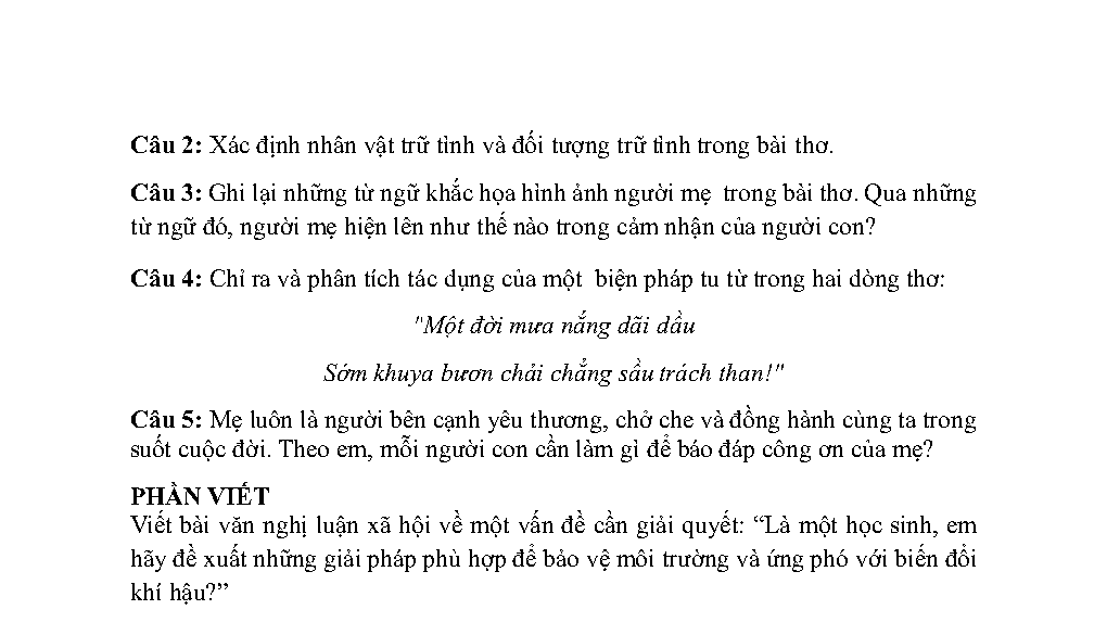 Đề thi Giữa kì 1 Văn 8 năm 2025-2026 trường THCS Phúc Hòa (Hà Nội)