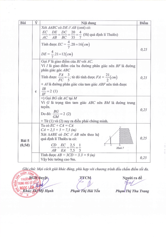 Đề thi Giữa kì 2 Toán 8 năm 2023-2024 trường THCS Ngọc Lâm – Hà Nội