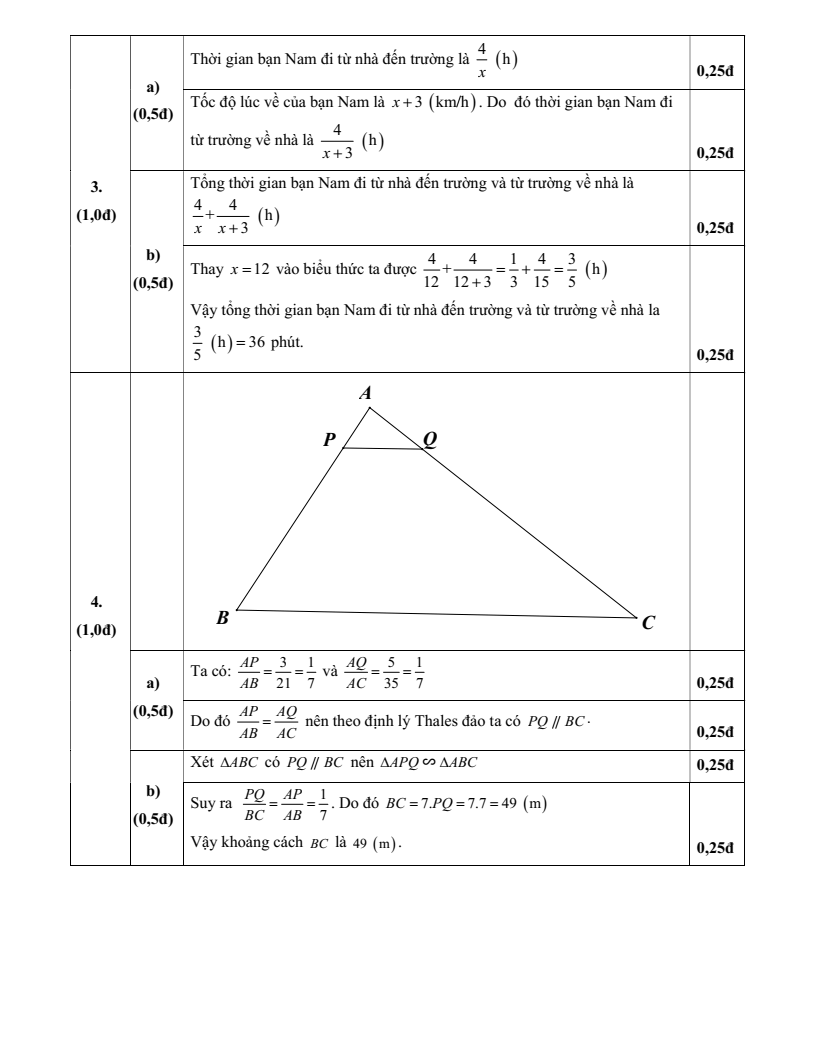 Đề thi Giữa kì 2 Toán 8 phòng GD&ĐT Xuân Trường (Nam Định) năm 2024-2025