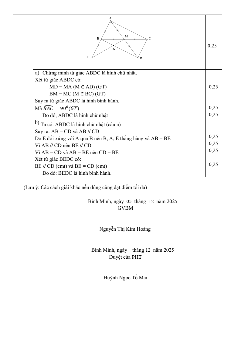Đề thi Học kì 1 Toán 8 trường THCS Nguyễn Văn Trỗi (Tây Ninh) năm 2025-2026