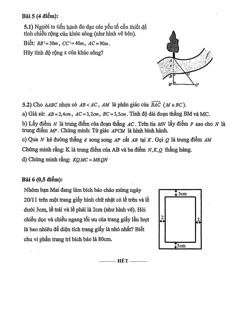 Đề thi Học kì 1 Toán 8 trường THCS Thăng Long (Hà Nội) năm 2025-2026