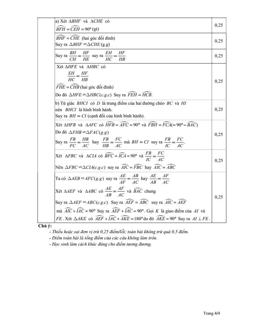 Đề thi Học kì 2 Toán 8 phòng GD&ĐT Giao Thủy (Nam Định) năm 2024-2025