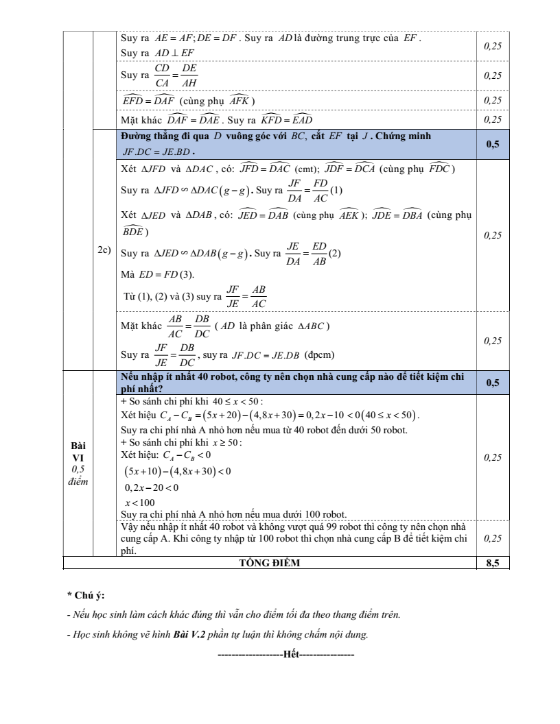 Đề thi Học kì 2 Toán 8 phòng GD&ĐT Hai Bà Trưng (Hà Nội) năm 2024-2025