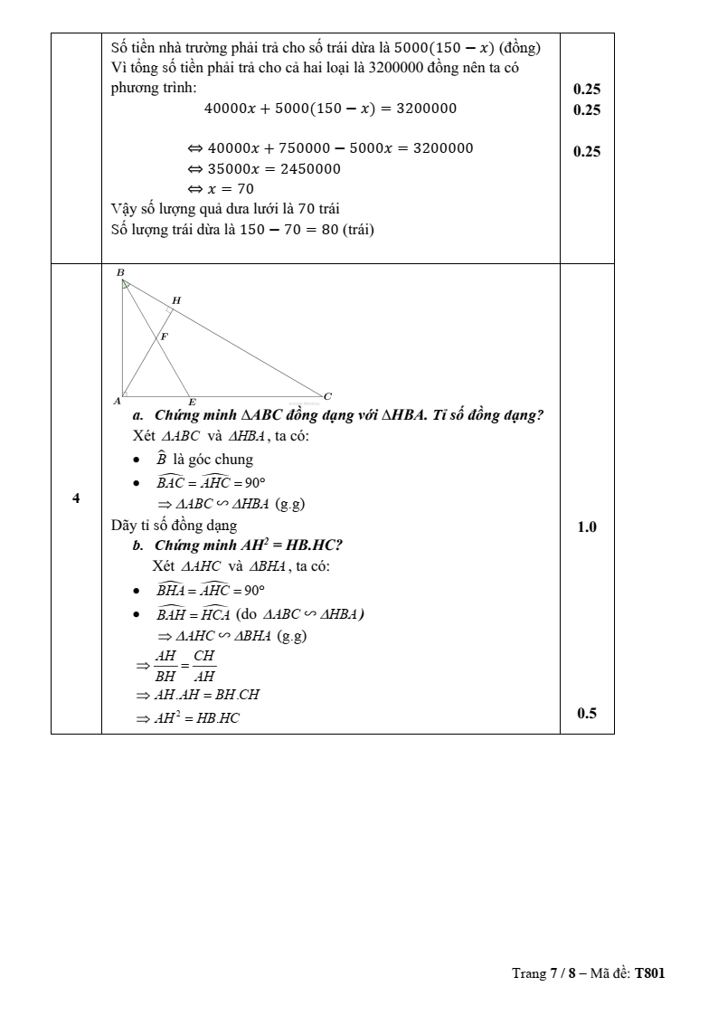 Đề thi Học kì 2 Toán 8 trường TH-THCS-THPT Khai Nguyên (TP HCM) năm 2025-2026