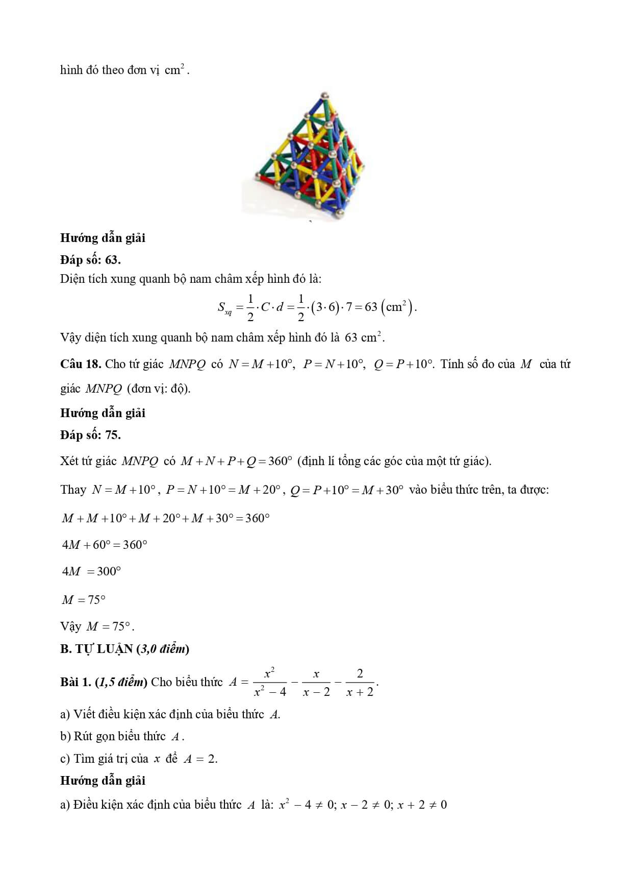 10 Đề thi Giữa kì 1 Toán 8 Cánh diều (có đáp án, cấu trúc mới)
