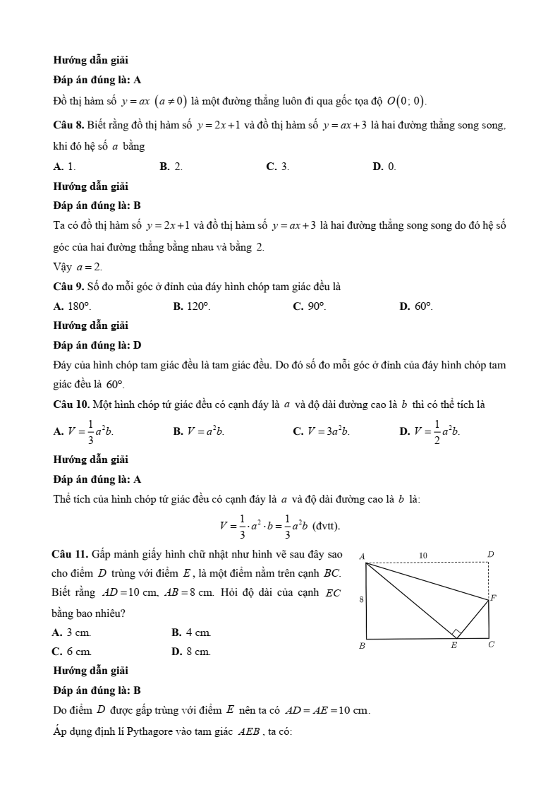 10 Đề thi Học kì 1 Toán 8 Cánh diều (có đáp án, cấu trúc mới)
