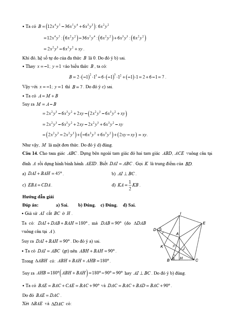 10 Đề thi Học kì 1 Toán 8 Cánh diều (có đáp án, cấu trúc mới)