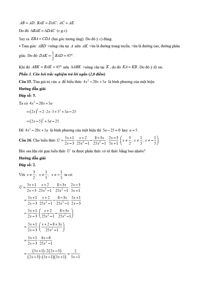 10 Đề thi Học kì 1 Toán 8 Cánh diều (có đáp án, cấu trúc mới)