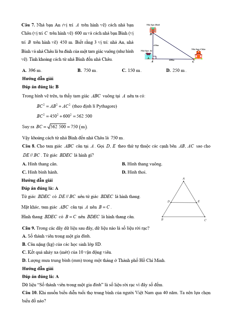 10 Đề thi Học kì 1 Toán 8 Chân trời sáng tạo (có đáp án, cấu trúc mới)