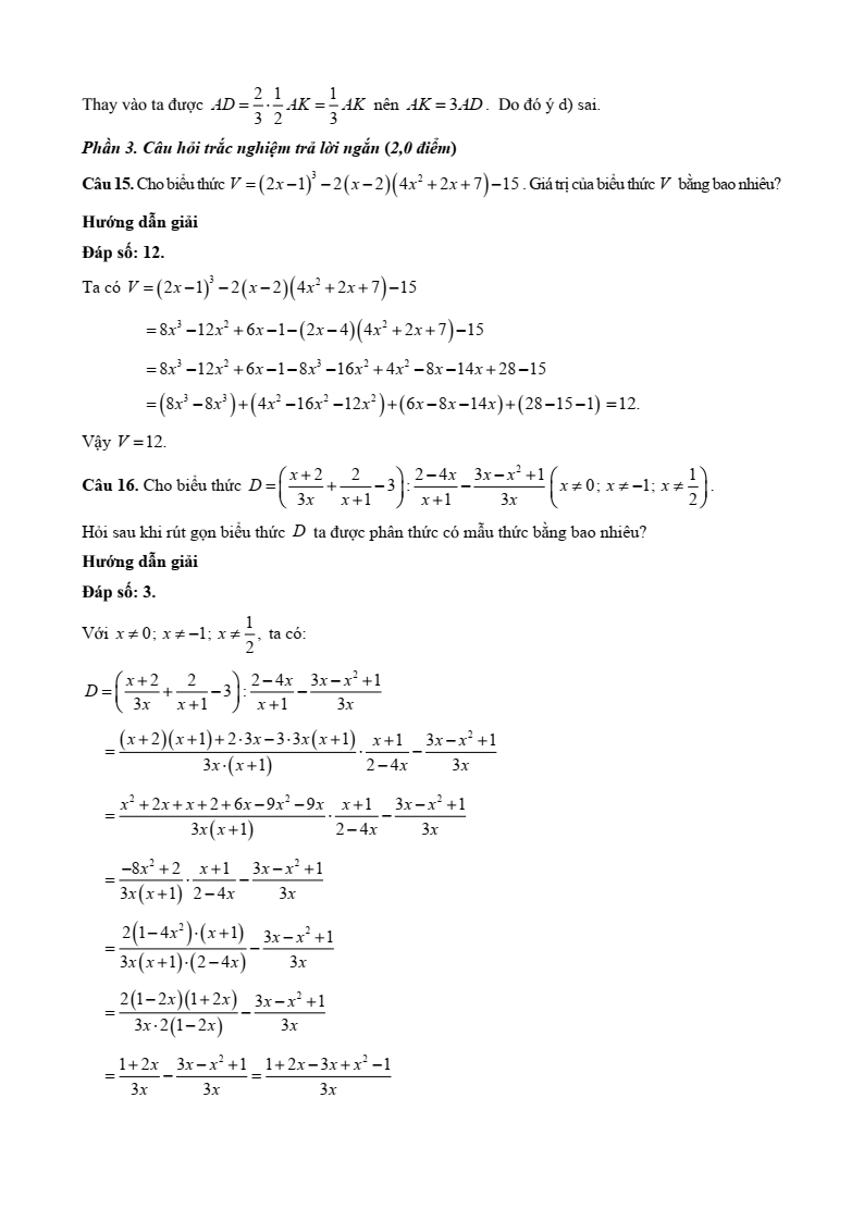 10 Đề thi Học kì 1 Toán 8 Chân trời sáng tạo (có đáp án, cấu trúc mới)