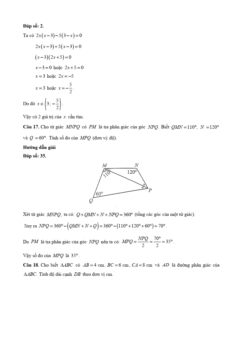 10 Đề thi Học kì 1 Toán 8 Kết nối tri thức (có đáp án, cấu trúc mới)