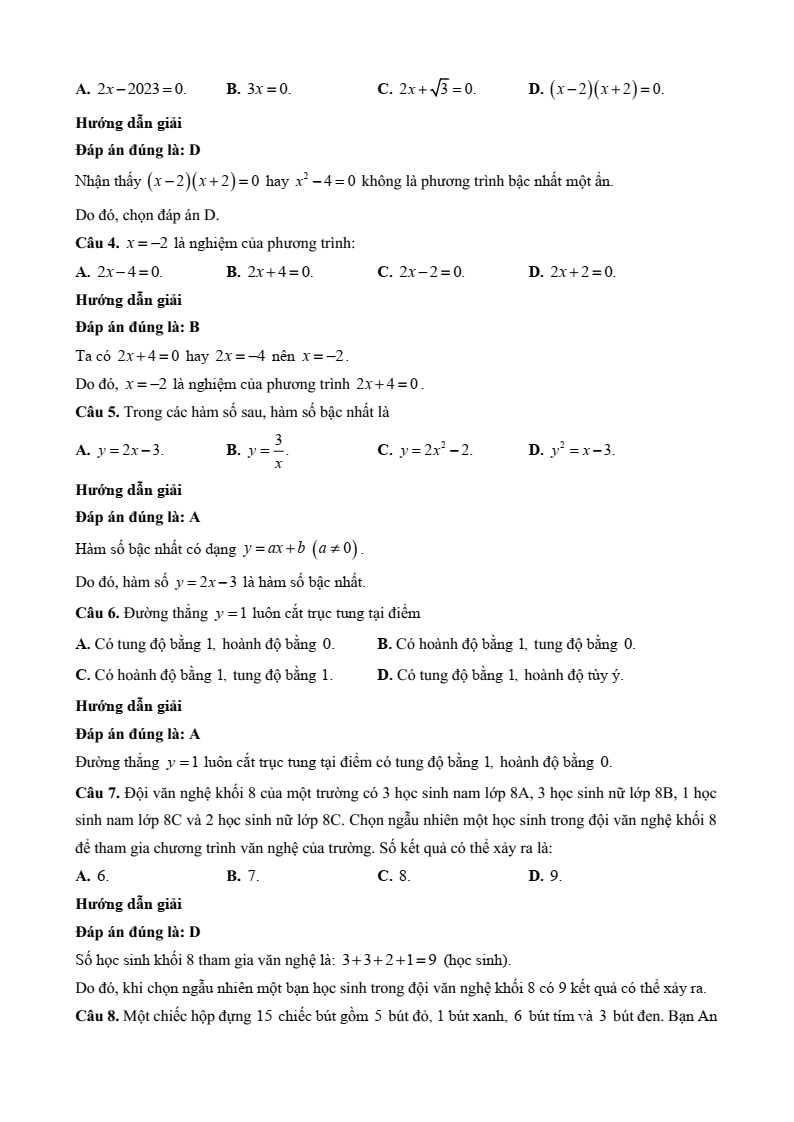20+ Đề thi Học kì 2 Toán 8 Kết nối tri thức (cấu trúc mới, có đáp án)